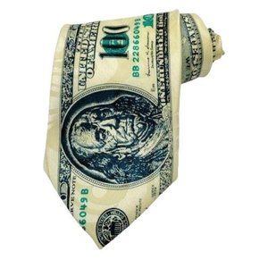 Forever T $100 One Hundred Dollar Bill Novelty Polyester Tie Necktie